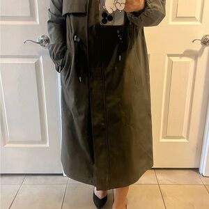 Tahari Olive Green Trench Coat